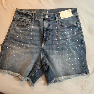 a.n.a Denim Jean Shorts with Rhinestone Detail